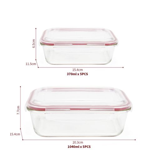10-Pack Glass Food Storage Containers